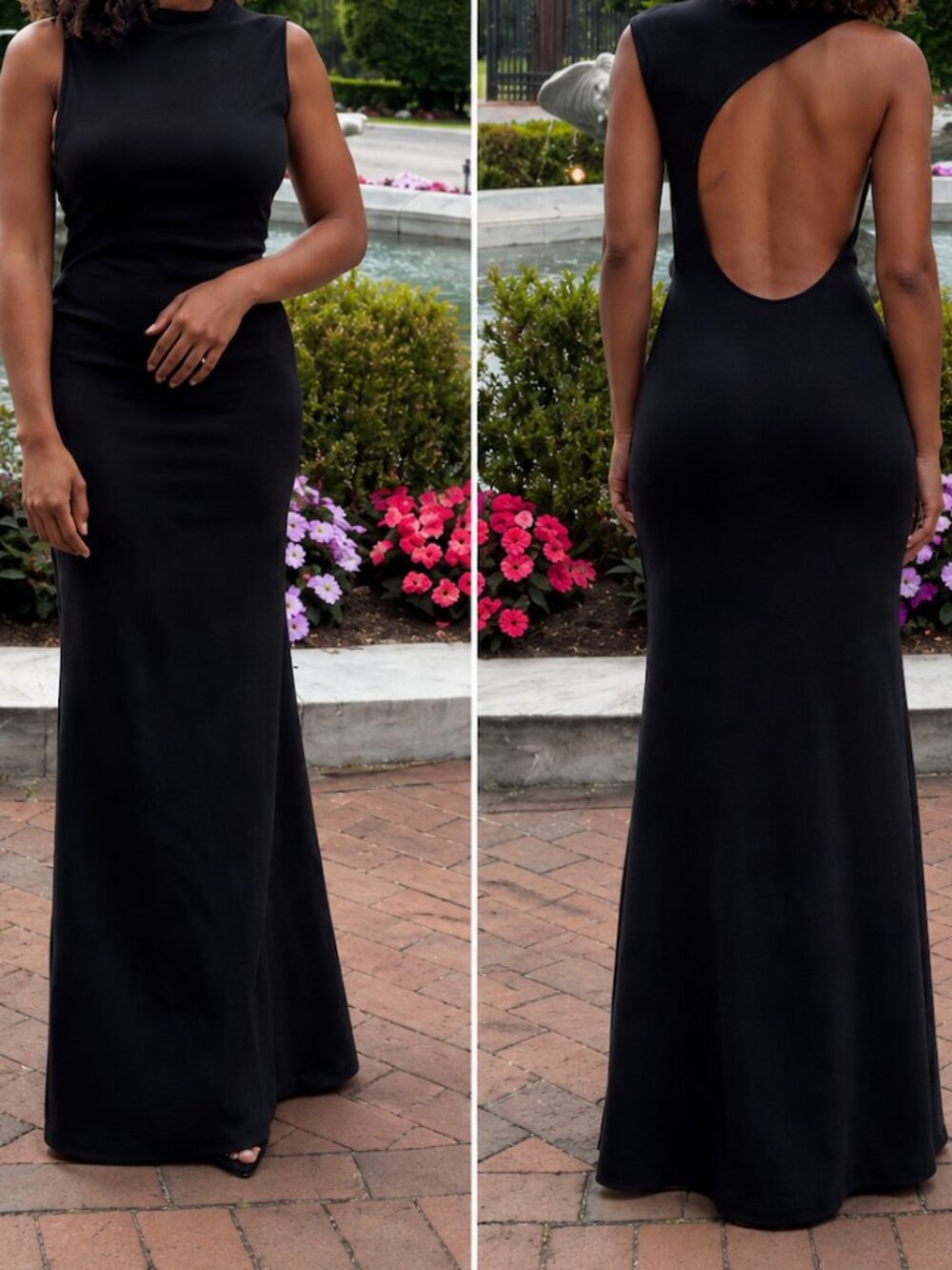 Meshki Katerina Scuba Jersey Cut Out Maxi Dress - Black - Picture 3 of 6